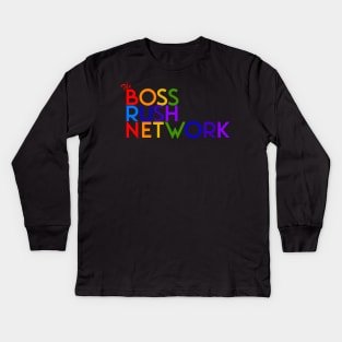 Boss Rush Network Logo (LGBTQ Pride) Kids Long Sleeve T-Shirt